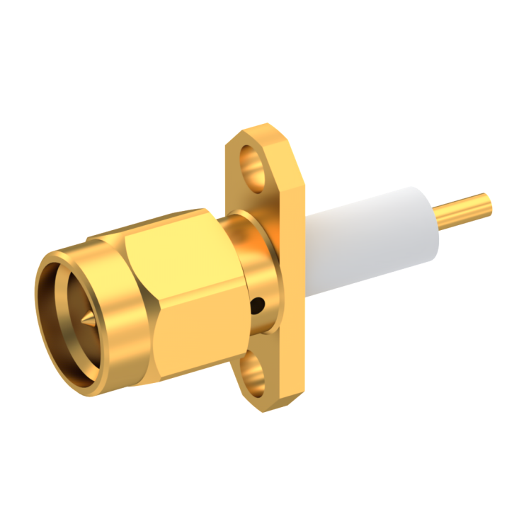 SMA / ADJUST. 2 HOLE FLANGE PLUG RECEPTACLE WITH CYLINDRICAL CONTACT