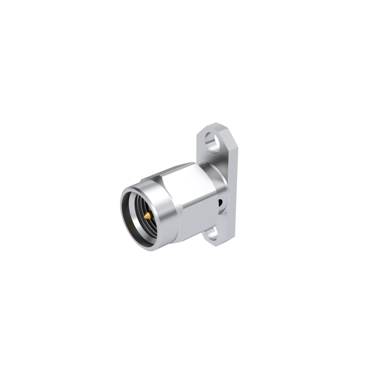 SMA / 2 HOLE FLANGE MALE RECEPTACLE - UNIVERSAL TYPE FOR 0.93 MM DIA