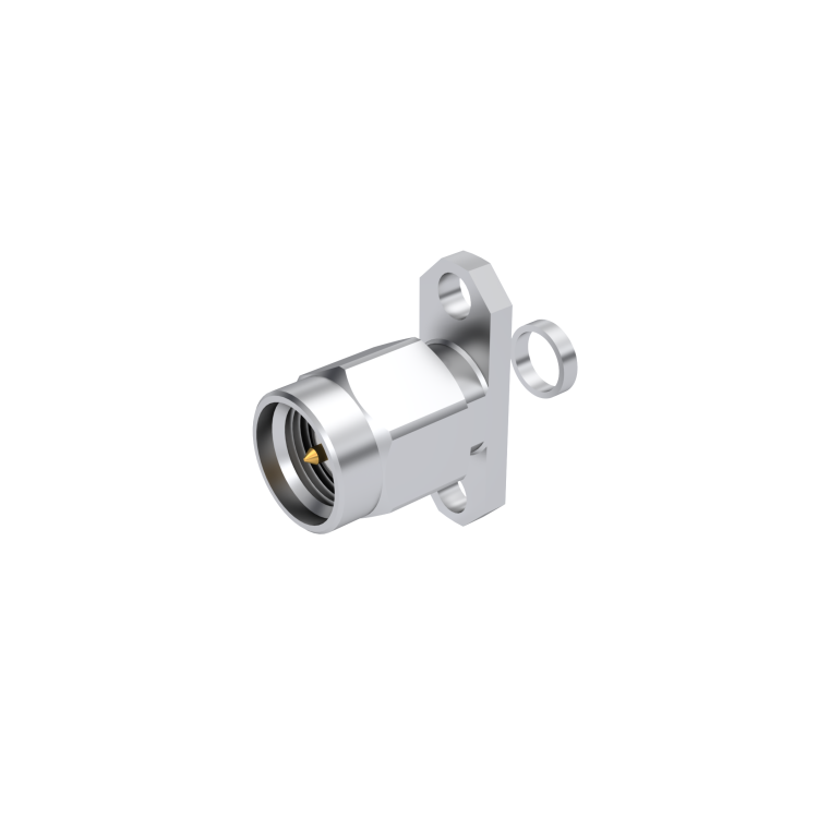 SMA / 2 HOLE FLANGE MALE RECEPTACLE WITH EMI GASKET FOR PIN 0.5MM
