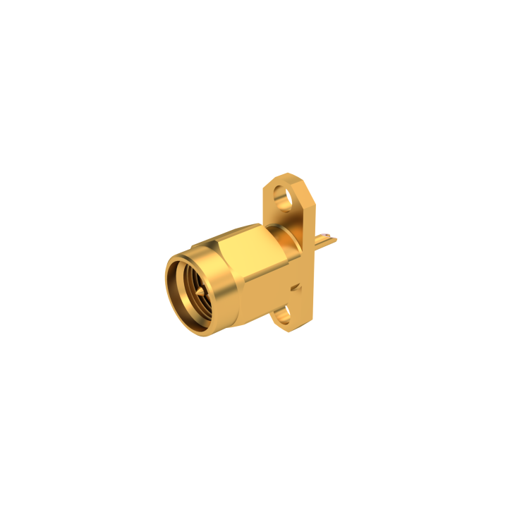 SMA / 2 HOLE FLANGE PLUG RECEPTACLE WITH SOLDER POT CONTACT