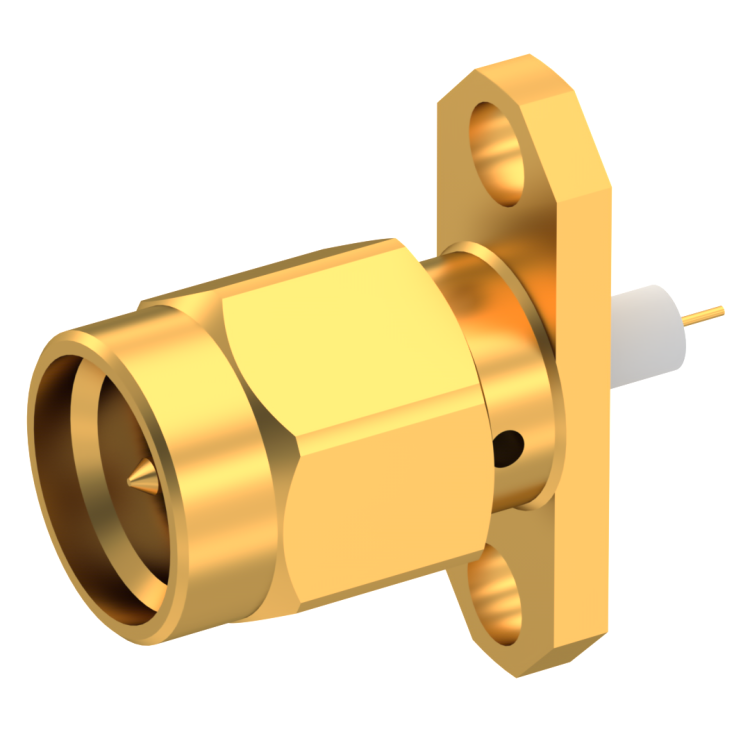 SMA / 2 HOLE FLANGE PLUG RECEPTACLE WITH SHOULDER CONTACT