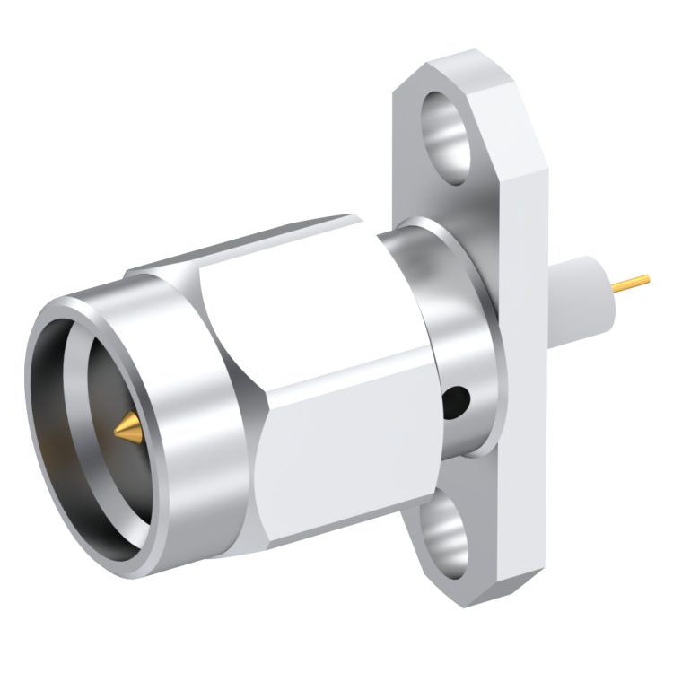 SMA / 2 HOLE FLANGE PLUG RECEPTACLE WITH SHOULDER CONTACT