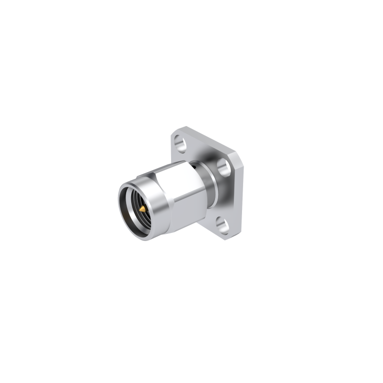 SMA / SQUARE FLANGE PLUG RECEPTACLE WITH SLOTTED CONTACT