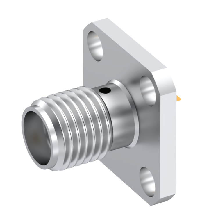 SMA / SQUARE FLANGE JACK RECEPTACLE WITH SHOULDER TAB CONTACT