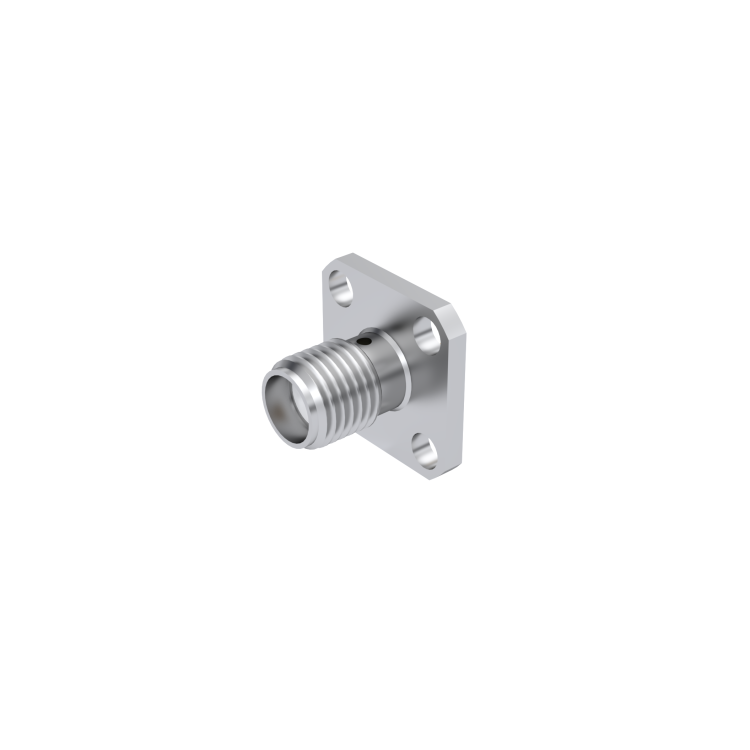 SMA / SQUARE FLANGE JACK RECEPTACLE WITH SHOULDER TAB CONTACT