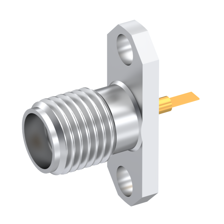 SMA / 2 HOLE FLANGE JACK RECEPTACLE WITH TAB CONTACT