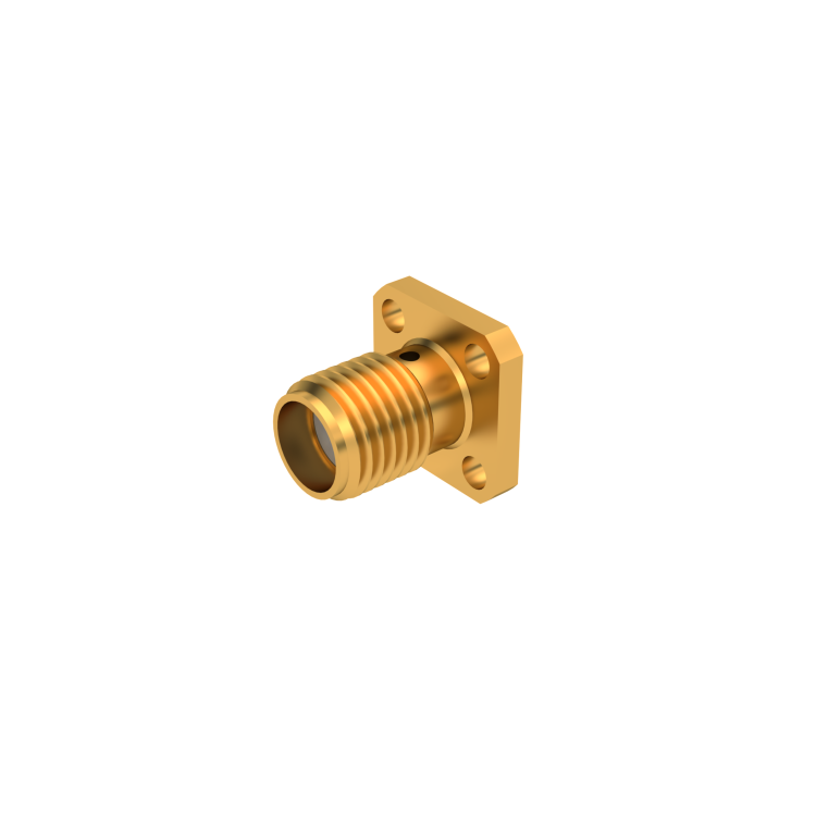 SMA / 9.5 MM SQUARE FLANGE PLUG RECEPTACLE WITH TAB CONTACT