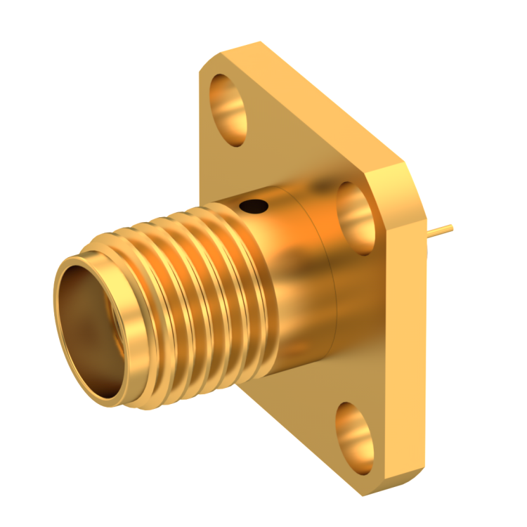 SMA / SQUARE FLANGE JACK RECEPTACLE WITH SHOULDER CONTACT