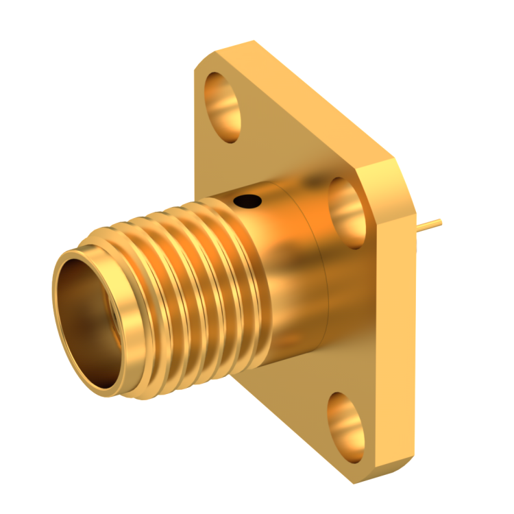 SMA / SQUARE FLANGE JACK RECEPTACLE WITH SHOULDER CONTACT