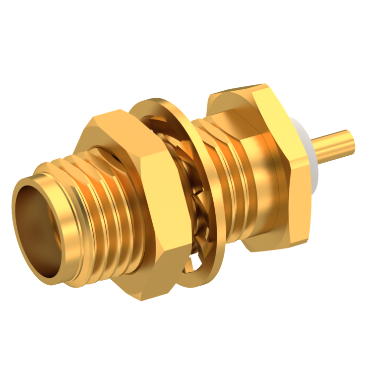 SMA / BULKHEAD JACK RECEPTACLE REAR MOUNTING WITH SOLDER POT CONTACT