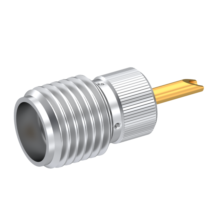 SMA / STRAIGHT PRESS MOUNT JACK RECEPTACLE FRONT MOUNT - WITH SOLDER POT