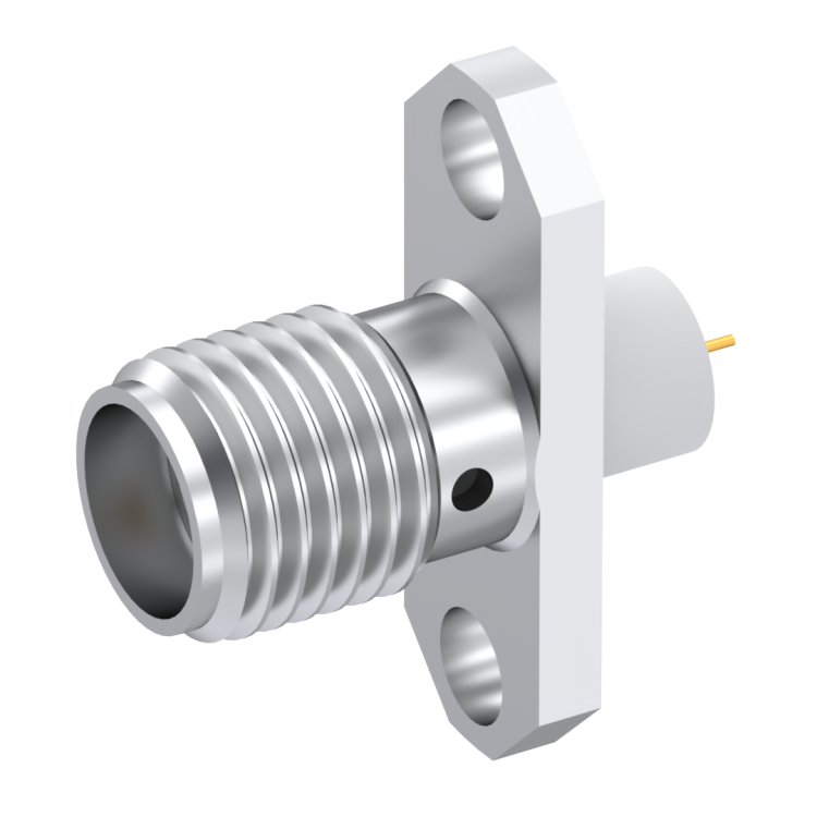 SMA / 2 HOLE FLANGE JACK RECEPTACLE WITH SHOULDER CONTACT