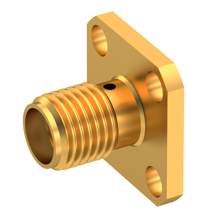 SMA / SQUARE FLANGE JACK RECEPTACLE WITH SHOULDER CONTACT