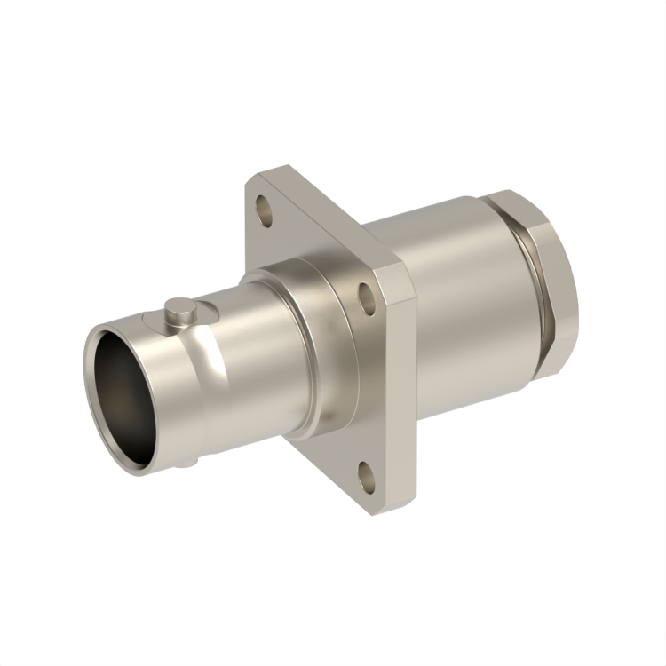 BNC / STRAIGHT SQUARE FLANGE JACK CLAMP TYPE - CABLE 2.2/50 D
