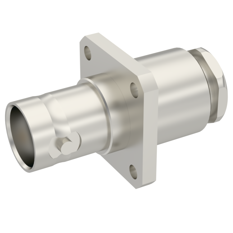 BNC / STRAIGHT SQUARE FLANGE JACK CLAMP TYPE - CABLE 5/50 S+D