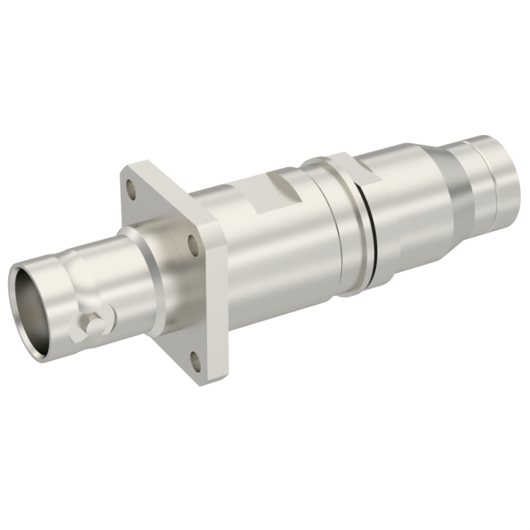 BNC / STRAIGHT SQUARE FLANGE JACK CRIMP TYPE CABLE 8/50