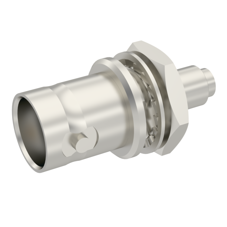 BNC / STRAIGHT BULKHEAD JACK FRONT MOUNT CRIMP TYPE -CABLE 2.6/50 S