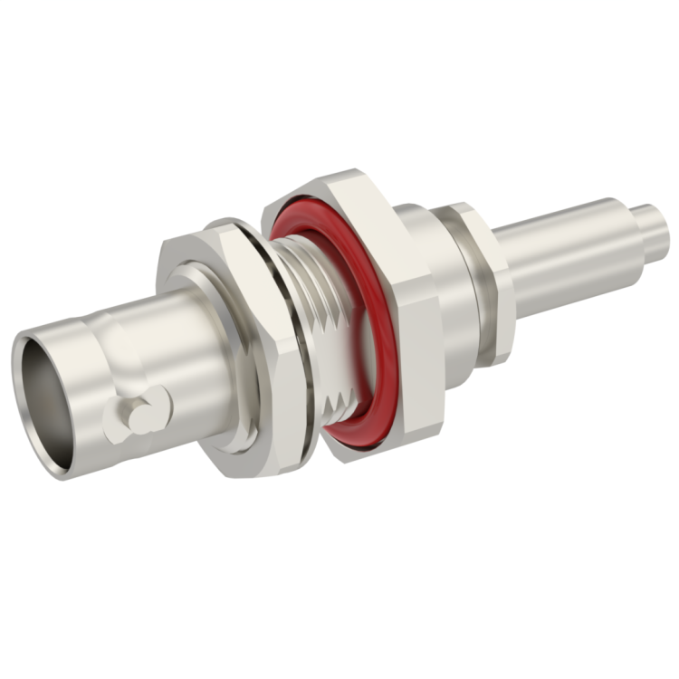 BNC / STRAIGHT BULKHEAD JACK PANEL SEAL REAR MOUNT CRIMP TYPE - CABLE 2.6/50 S
