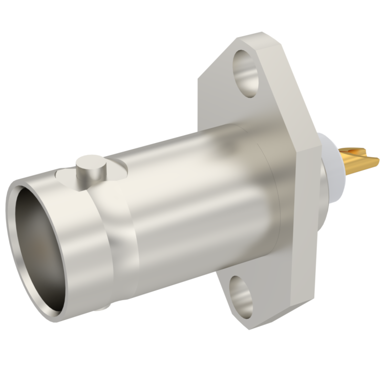 BNC / 2 HOLE FLANGE JACK RECEPTACLE WITH SOLDER POT CONTACT