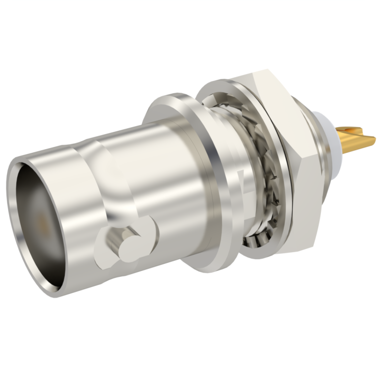 BNC / BULKHEAD JACK RECEPTACLE FRONT MOUNTING WITH SOLDER POT CONTACT
