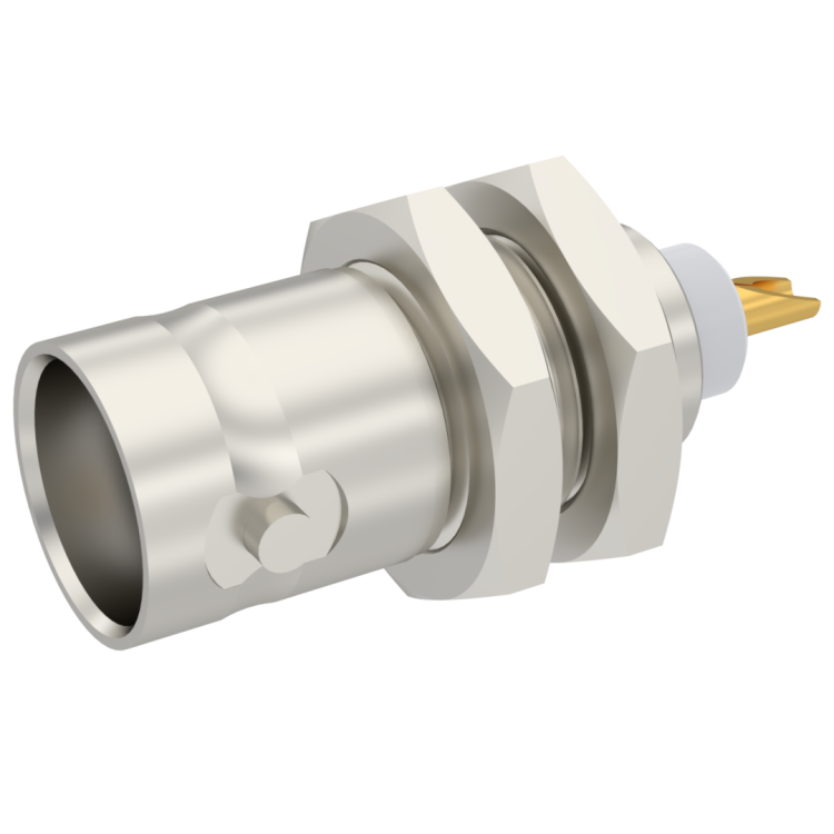 BNC / 2 NUTS JACK RECEPTACLE FRONT MOUNTING WITH SOLDER POT CONTACT