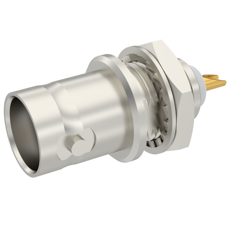 BNC / BULKHEAD JACK RECEPTACLE FRONT MOUNTING WITH SOLDER POT CONTACT
