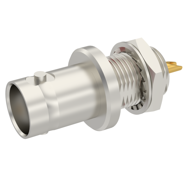 BNC / BULKHEAD JACK RECEPTACLE FRONT MOUNTING COMBINATION SEAL WITH SOLDER POT CONTACT