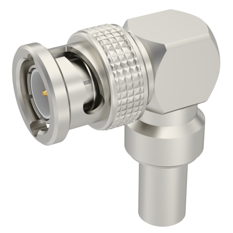 BNC / RIGHT ANGLE PLUG CRIMP TYPE CABLE 6/75+93