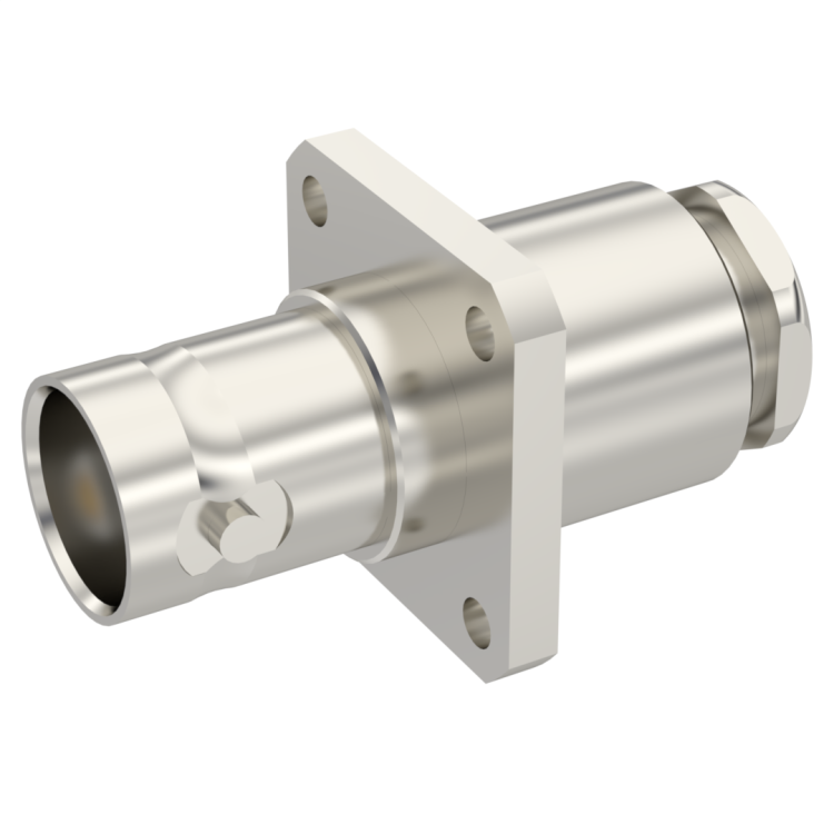 BNC / STRAIGHT SQUARE FLANGE JACK CLAMP TYPE - CABLE 6/75+93