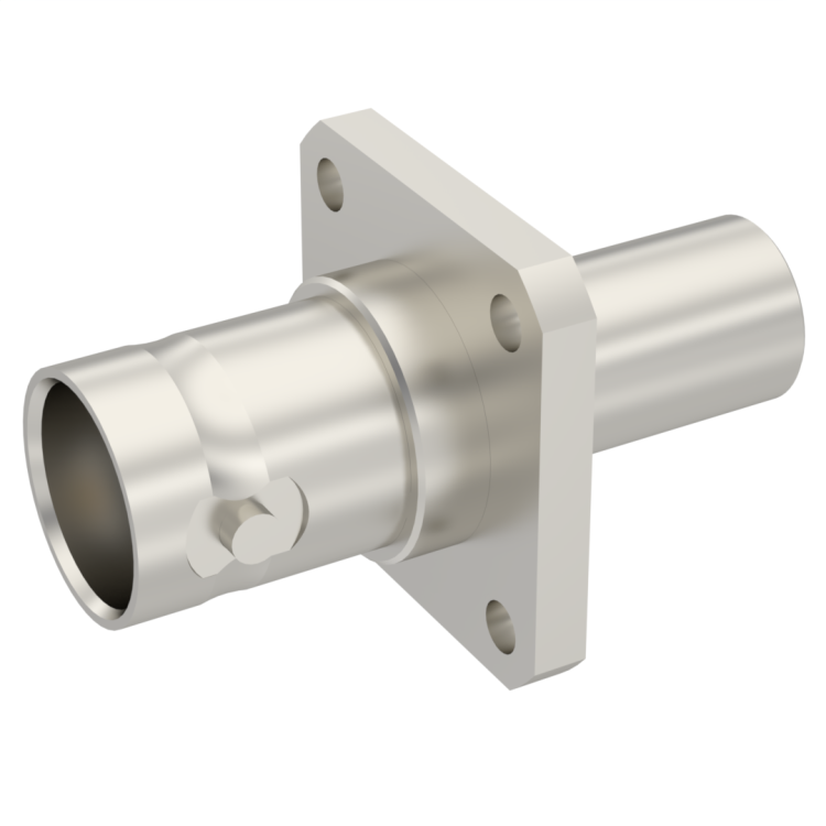 BNC / STRAIGHT SQUARE FLANGE JACK CRIMP TYPE - CABLE 6/75+93