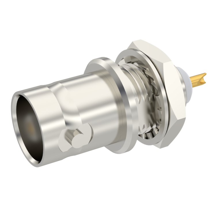 BNC / BULKHEAD JACK RECEPTACLE FRONT MOUNTING WITH SOLDER POT CONTACT