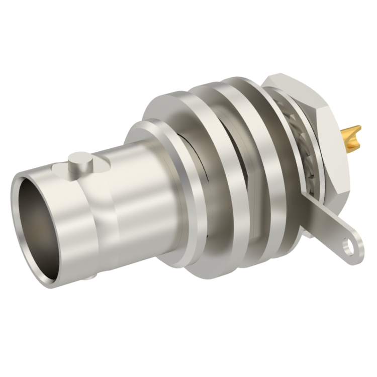 BNC / BULKHEAD JACK RECEPTACLE FRONT MOUNTING WITH SOLDER POT CONTACT