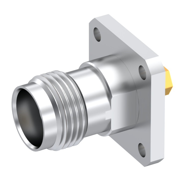 TNC 18 / STRAIGHT SQUARE FLANGE JACK SOLDER TYPE - CABLE .085
