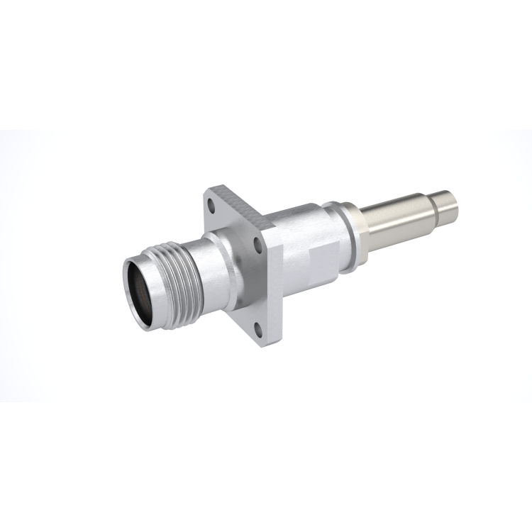 TNC / STRAIGHT SQUARE FLANGE JACK SOLDER TYPE - CABLE 3.85/50 S
