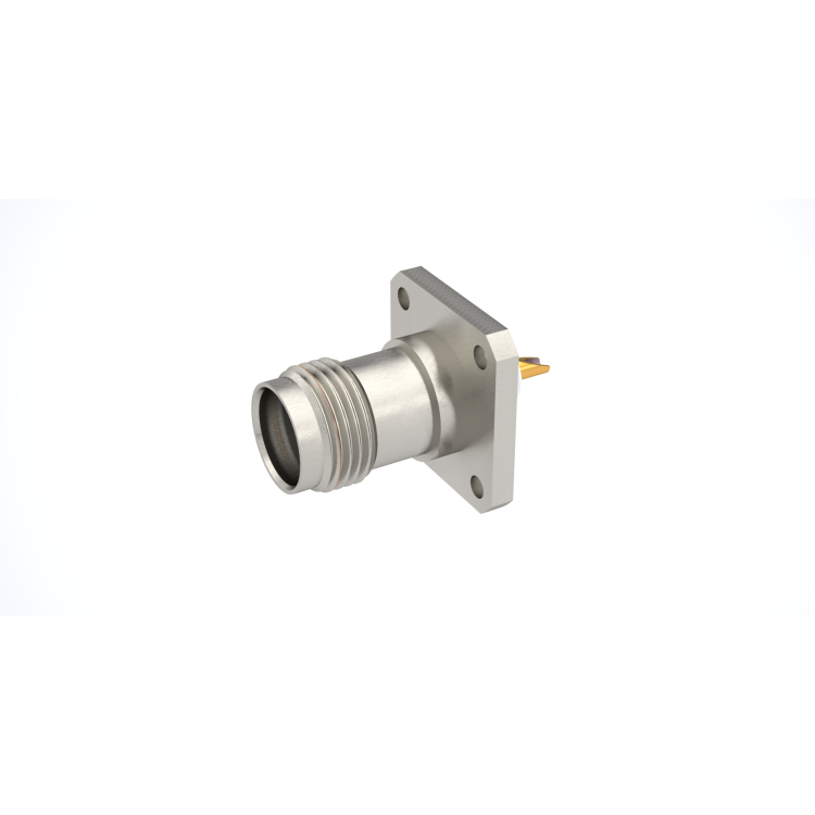 TNC / SQUARE FLANGE JACK RECEPTACLE WITH SOLDER POT CONTACT