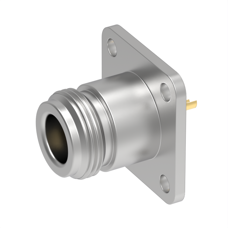 N / SQUARE FLANGE JACK RECEPTACLE WITH SOLDER POT CONTACT