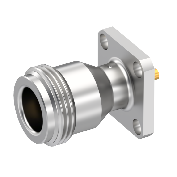 N / 3/4 INCH SQUARE FLANGE JACK RECEPTACLE WITH SOLDER POT CONTACT
