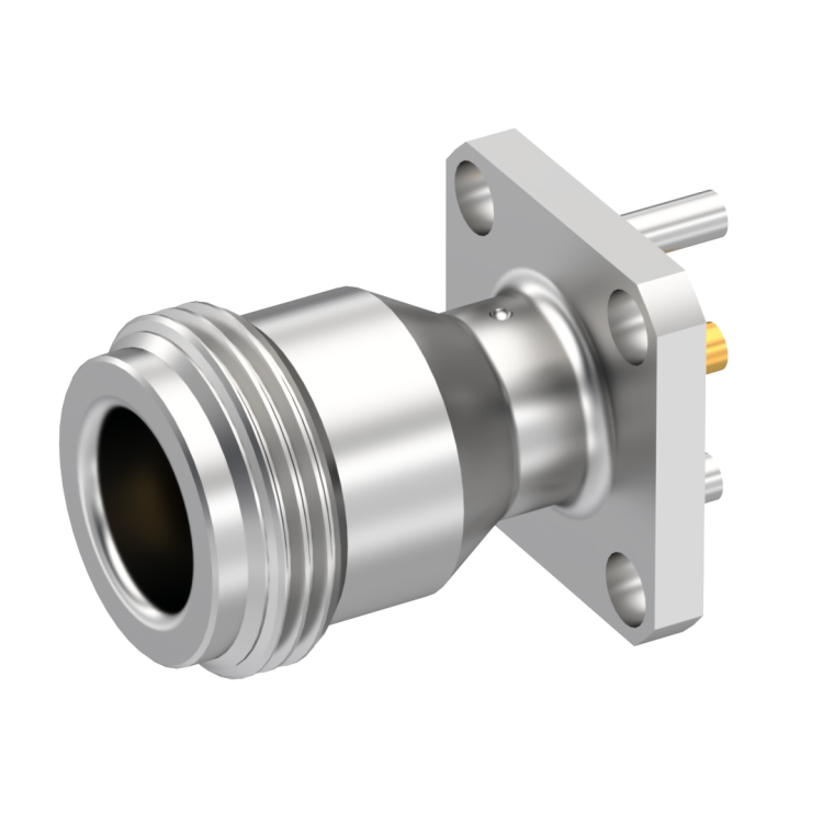 N / 1/2 INCH SQUARE FLANGE JACK RECEPTACLE WITH TAB CONTACT