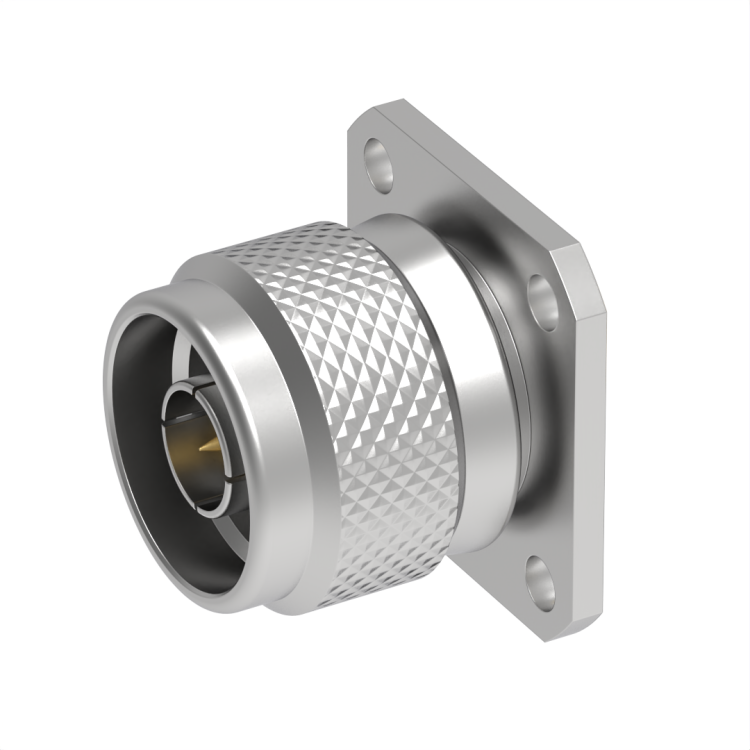 N / SQUARE FLANGE JACK RECEPTACLE WITH TAB CONTACT