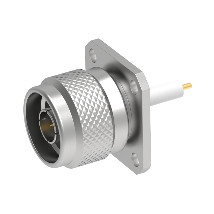N / SQUARE FLANGE PLUG RECEPTACLE WITH CYLINDRICAL CONTACT