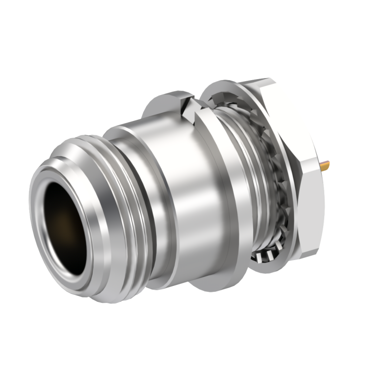 N / BULKHEAD JACK RECEPTACLE FRONT MOUNTING WITH SOLDER POT CONTACT