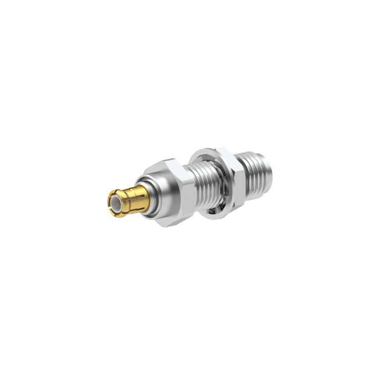 SMA FEMALE BULKHEAD - MCX MALE STRAIGHT ADAPTER