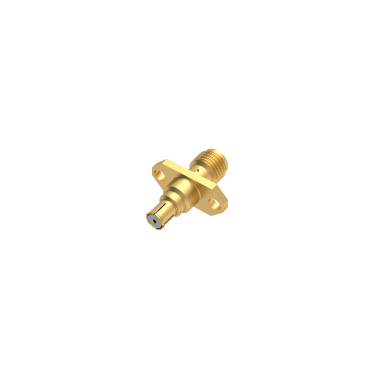 SMP-MAX FEMALE - SMA FEMALE 2 HOLE FLANGE STRAIGHT ADAPTER