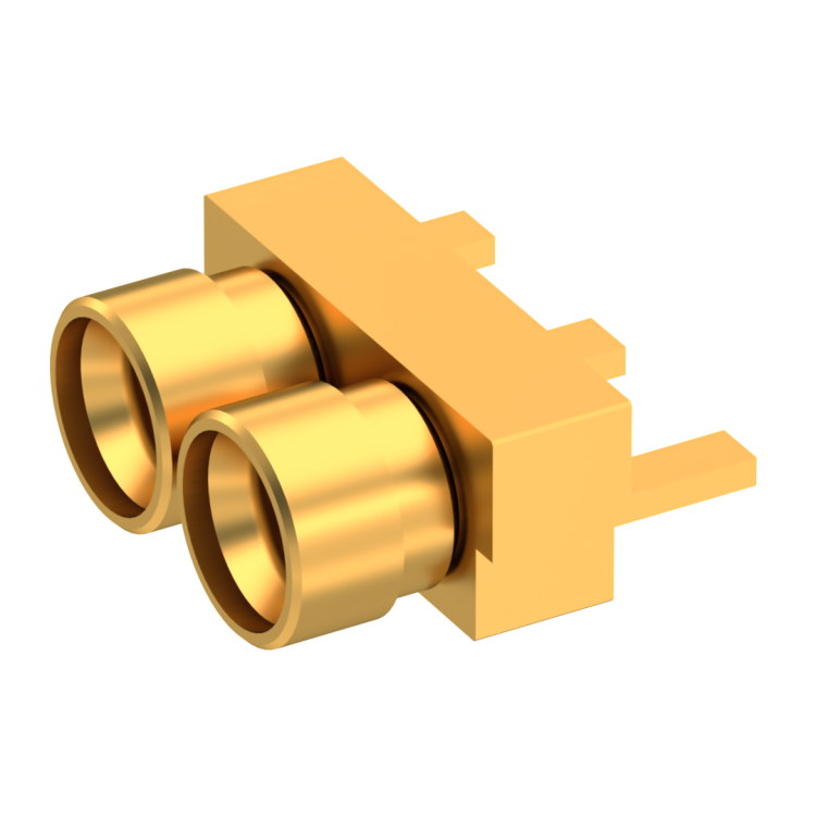 SMPM / STRAIGHT TWIN (DUPLEX) MALE SMT RECEPTACLE EDGE CARD SMOOTH BORE