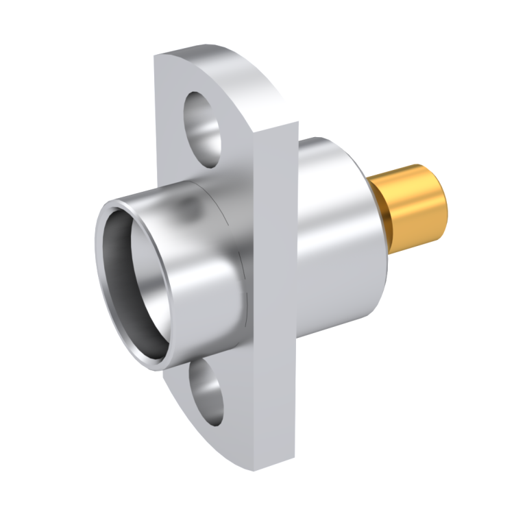 SMP / 2 HOLE FLANGE MALE JACK FULL DETENT SOLDER TYPE CABLE .047
