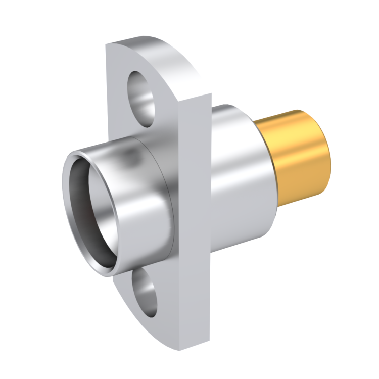 SMP / 2 HOLE FLANGE MALE JACK FULL DETENT SOLDER TYPE CABLE .085