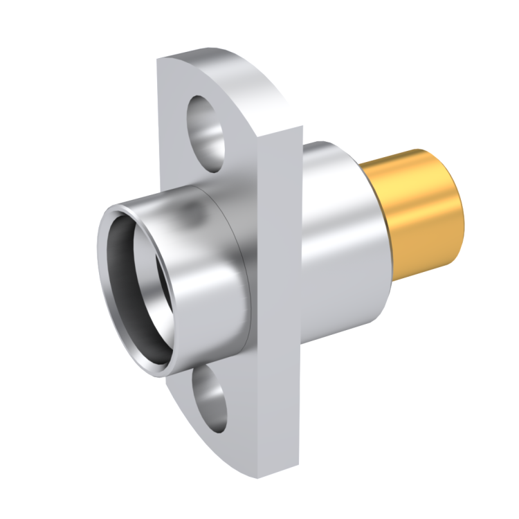 SMP / 2 HOLE FLANGE MALE JACK LIMITED DETENT SOLDER TYPE CABLE .085