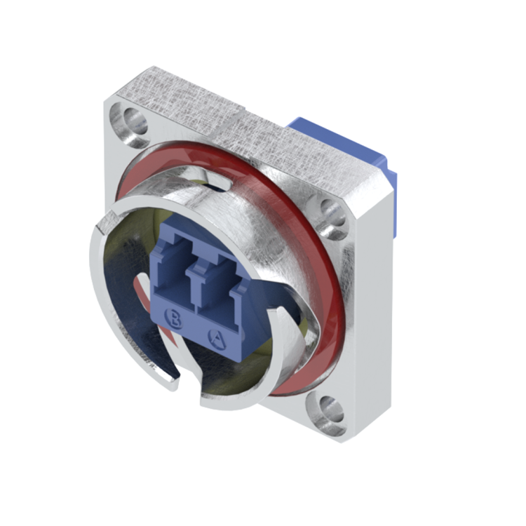 R2CT receptacle with LC dplx adaptor, SM