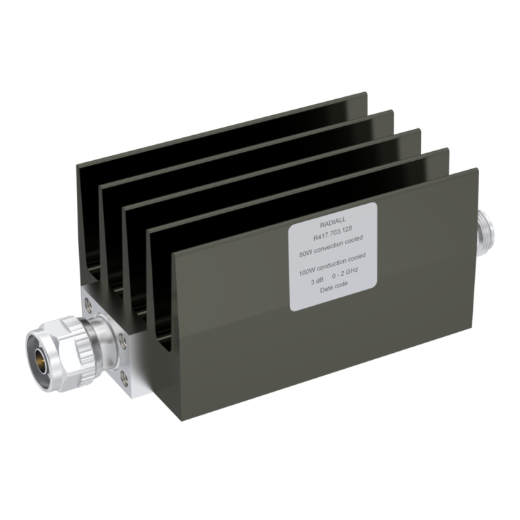 ATTENUATOR: N 6DB 2GHZ 80/100W 50ohms