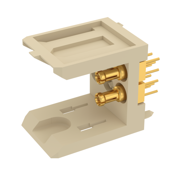 COAXIPACK 2 / STRAIGHT MALE MODULE 2 SOLDER TYPE INSERTS 3 MM FOR PCB